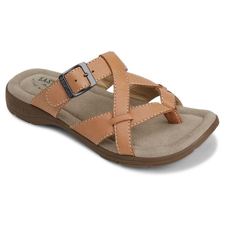 Eastland Pearl Women's Strappy Thong Sandals, Size: Medium (11), Med Brown