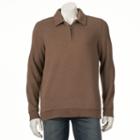 Men's Croft & Barrow&reg; Fleece Quarter-zip Polo, Size: Medium, Lt Brown