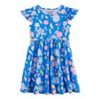 Girls 4-10 Jumping Beans&reg; Flutter Sleeve Printed Dress, Size: 5, Med Blue