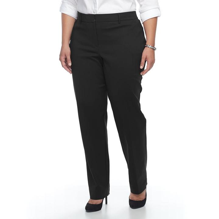 Plus Size Apt. 9&reg; Straight-leg Pants, Women's, Size: 18 W, Black