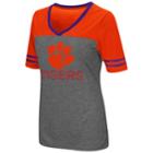 Women's Campus Heritage Clemson Tigers Varsity Tee, Size: Large, Grey (charcoal)