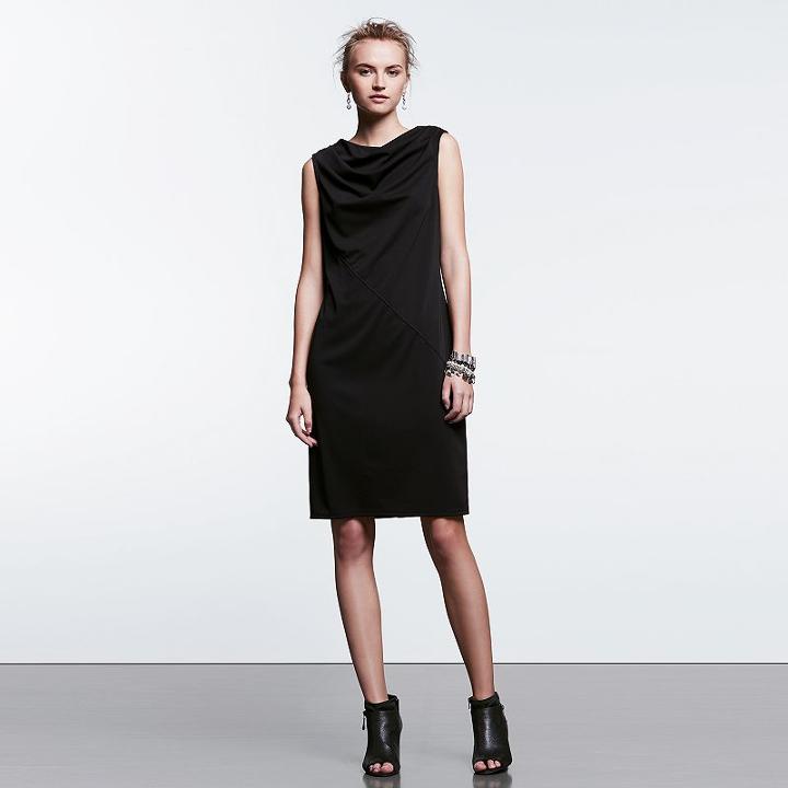 Women's Simply Vera Vera Wang Simply Noir Draped Shift Dress, Size: Xl, Black