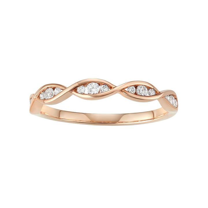 10k Gold 1/5 Carat T.w. Diamond Marquise Ring, Women's, Size: 7, White