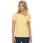 Petite Croft & Barrow&reg; Essential Crewneck Tee, Women's, Size: M Petite, Gold
