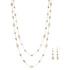 Bead Long Layered Necklace & Drop Earring Set, Women's, Multicolor