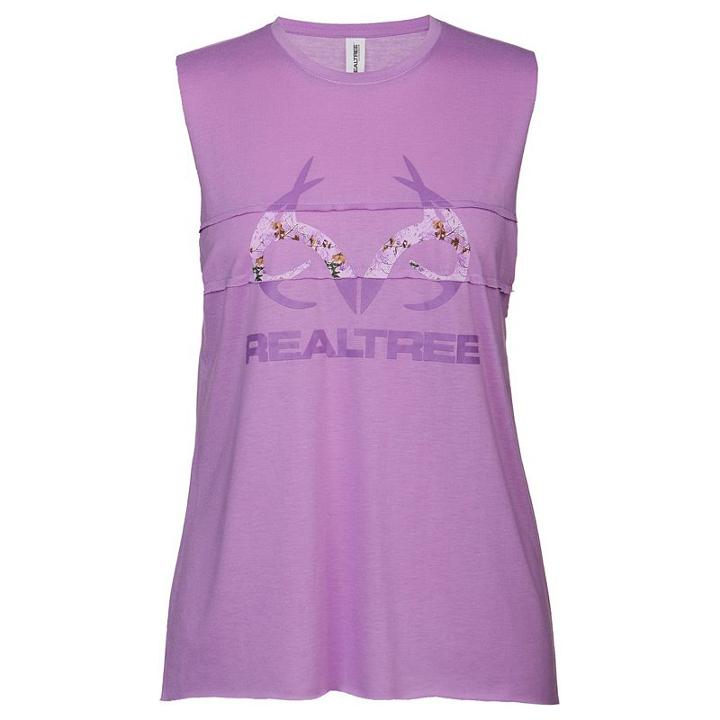 Women's Realtree Aero Muscle Tank Top, Size: Large, Purple Oth