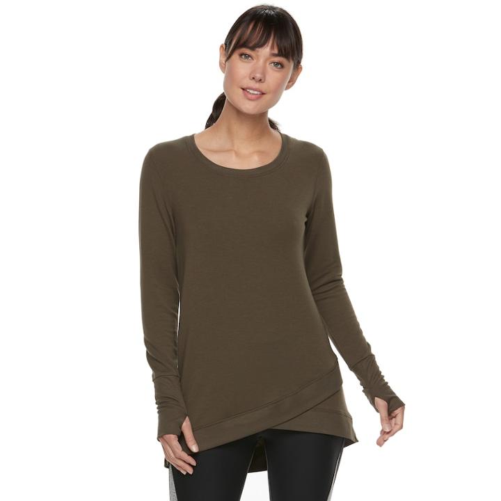 Women's Tek Gear&reg; Cross Over Hem Tunic, Size: Large, Dark Green