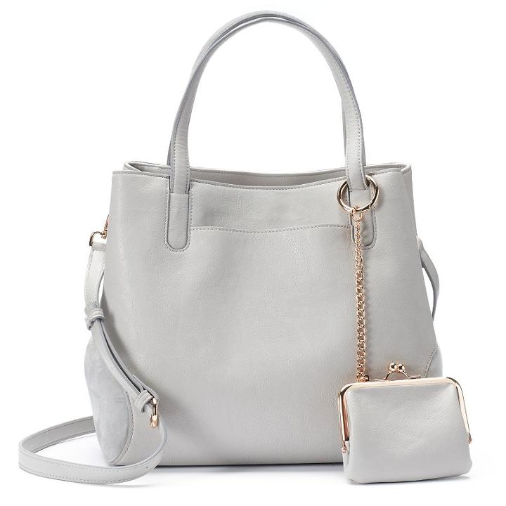Lc Lauren Conrad Lili Large Frame Tote With Coin Purse, Women's, Grey