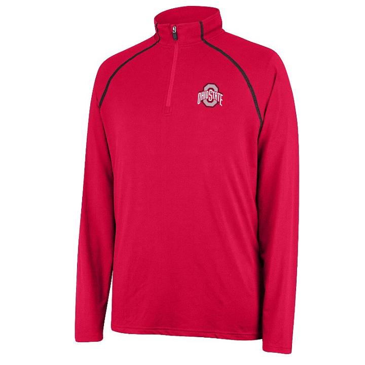 Men's Ohio State Buckeyes Next Level Quarter-zip Pullover, Size: Xl, Brt Red