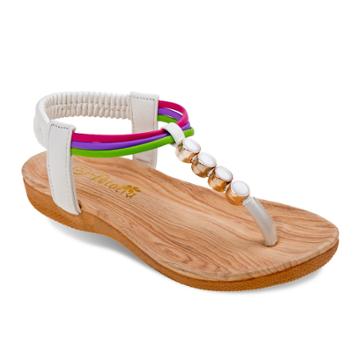Petalia Beads Girls' Sandals, Size: 1, White