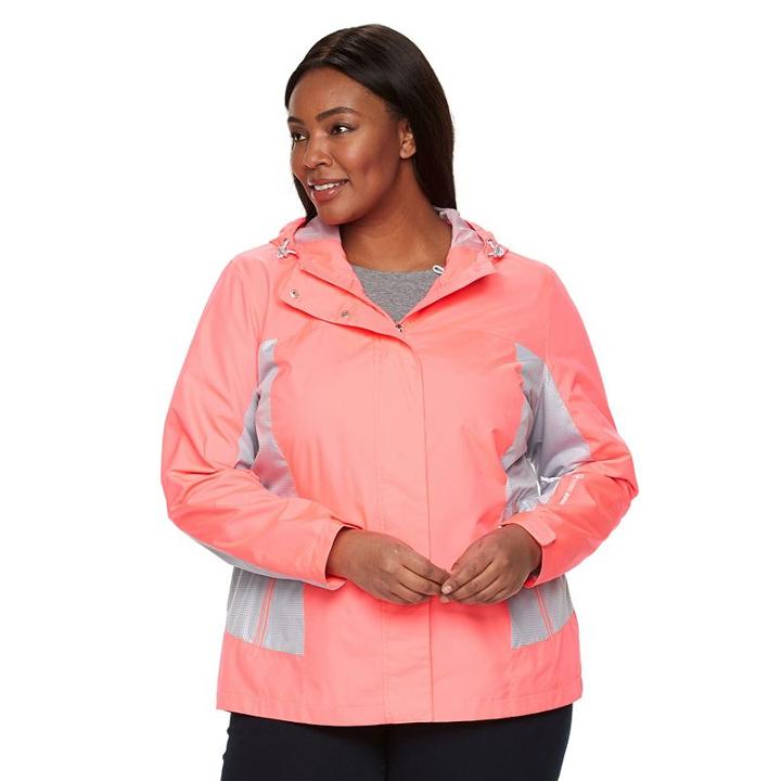 Plus Size Free Country Hooded Mesh Ripstop Jacket, Women's, Size: 2xl, Orange Oth