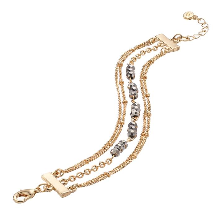 Lc Lauren Conrad Beaded Multi Strand Bracelet, Women's, Black
