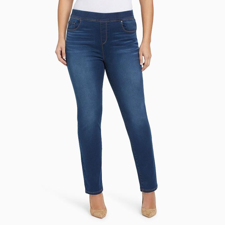 Plus Size Gloria Vanderbilt Avery High-rise Pull-on Jeans, Women's, Size: 20w T/l, Brt Blue