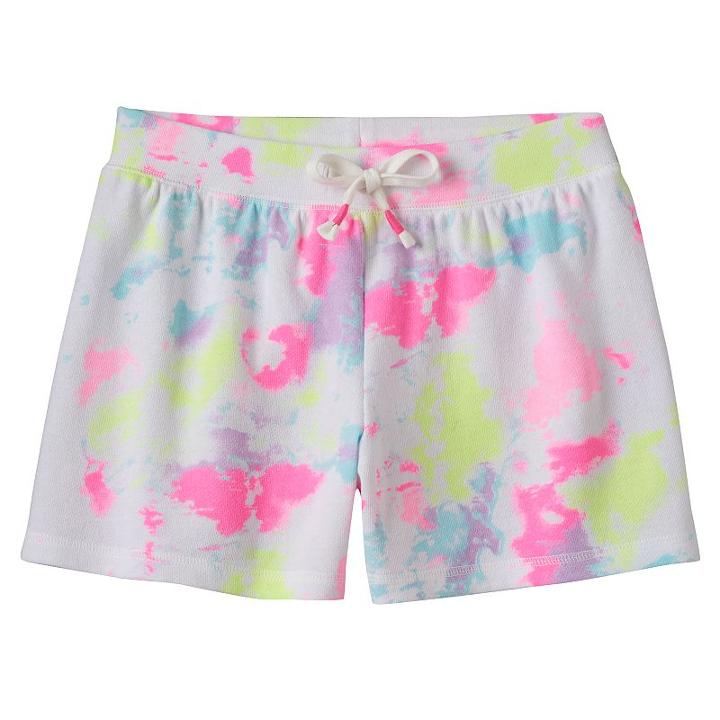 Plus Size Girls 7-16 So&reg; Tie-dye Drawstring Shortie Shorts, Girl's, Size: 16 1/2, White