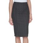 Women's Elle&trade; Geometric Pencil Skirt, Size: Small, Black