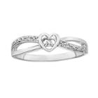 Platina 4 Diamond Accent Heart Ring, Women's, Size: 6, White