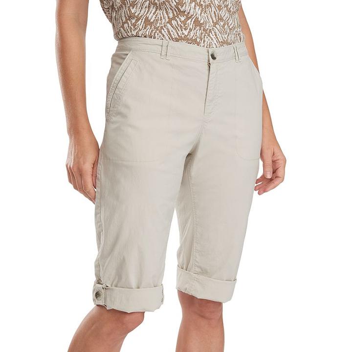 Women's Woolrich Laurel Run Convertible Skimmer Capris, Size: 14, Light Grey