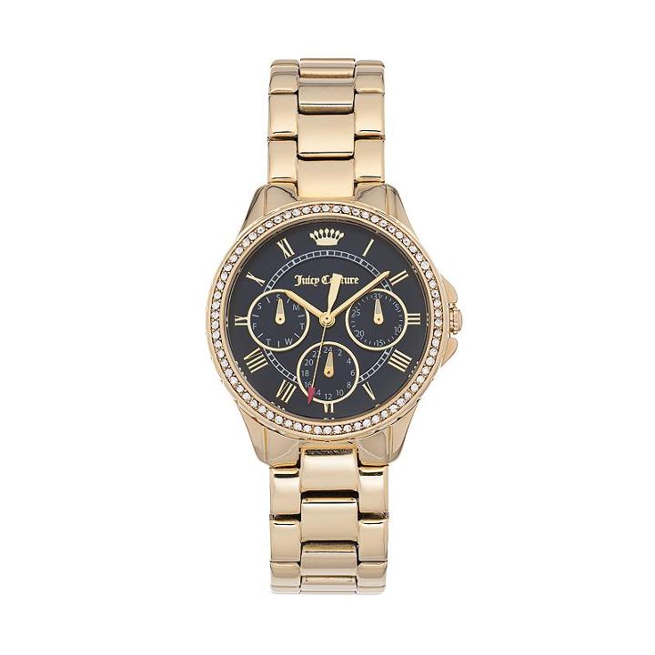 Juicy Couture Women's Gwen Crystal Stainless Steel Watch, Yellow