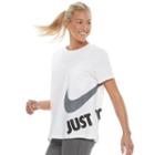 Women's Nike Just Do It Side Graphic Tee, Size: Large, White