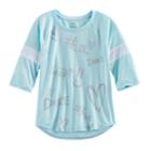Girls 7-16 & Plus Size So&reg; Striped 3/4-sleeve Graphic Tee, Size: 12, Light Blue
