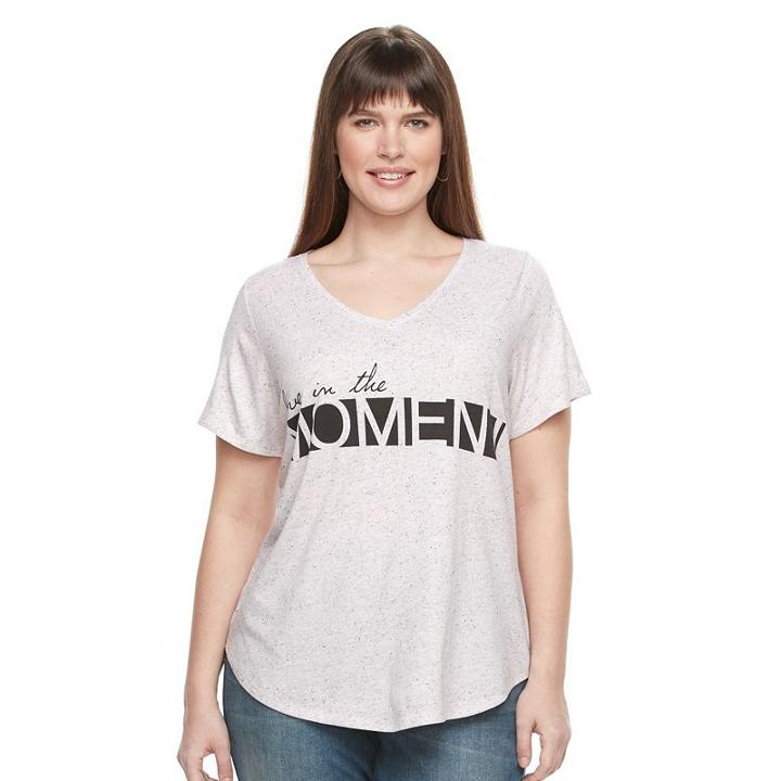 Plus Size Apt. 9&reg; V-neck Graphic Tee, Women's, Size: 0x, Brt Pink