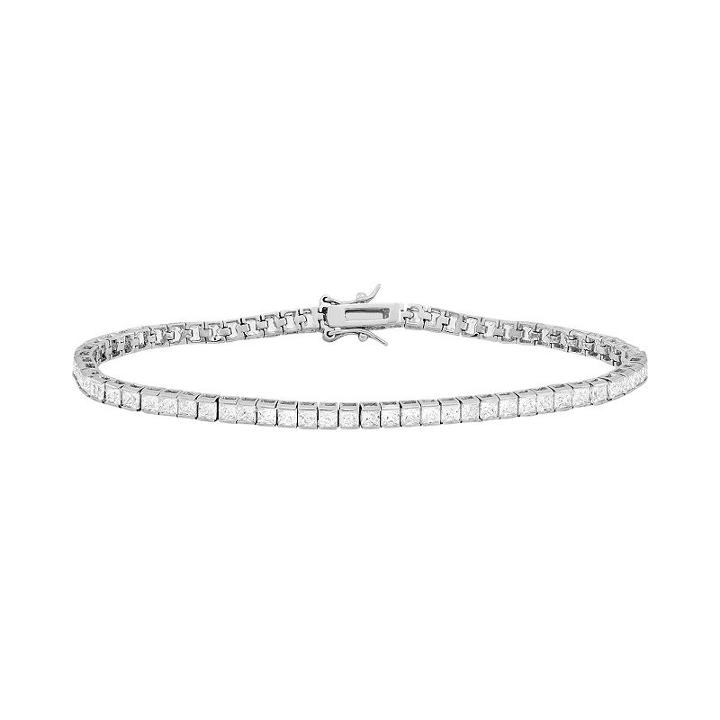 Sterling Silver Cubic Zirconia Tennis Bracelet, Women's, Size: 7.25, White