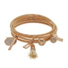 Charm Stretch Bracelet Set, Women's, Gold