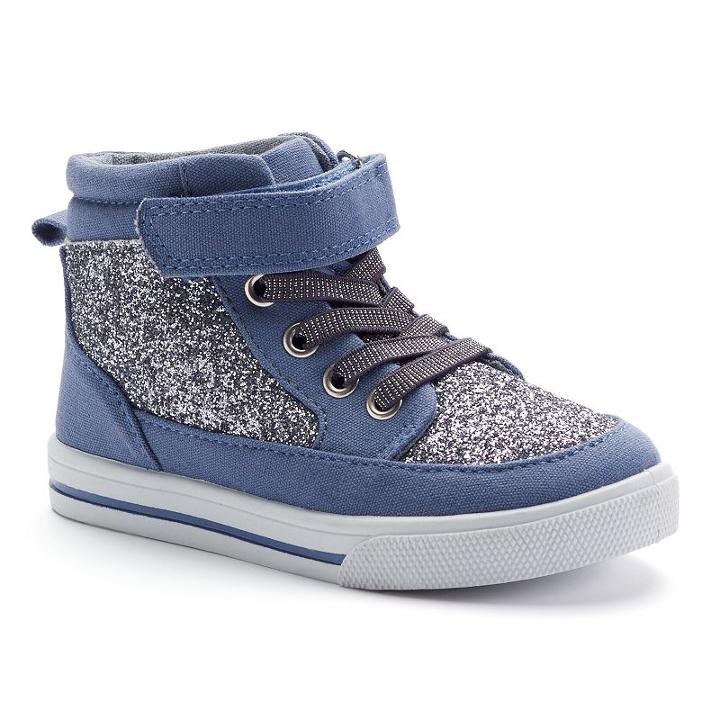 Oshkosh B'gosh&reg; Toddler Girls' Shimmering High-top Sneakers, Girl's, Size: 5 T, Blue