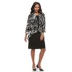 Women's Nina Leonard Sheath Dress & Printed Cardigan Set, Size: 12, Black