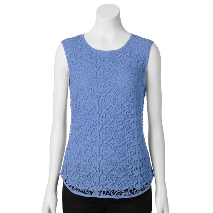 Apt. 9&reg; Crochet Top - Women's, Size: Xs, Blue (navy)