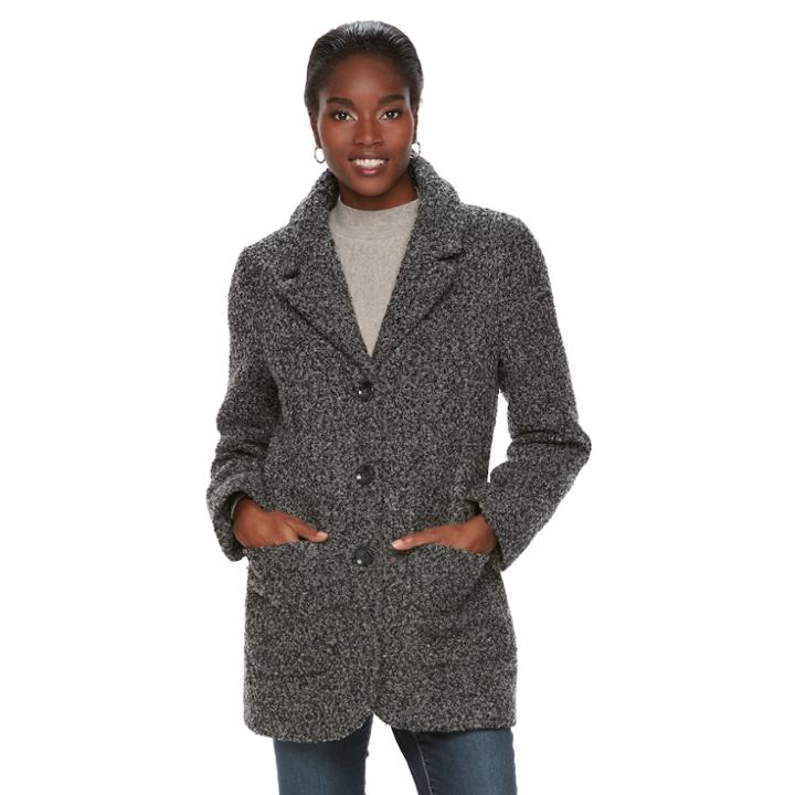 Women's Mo-ka Faux-wool Coat, Size: Small, Grey