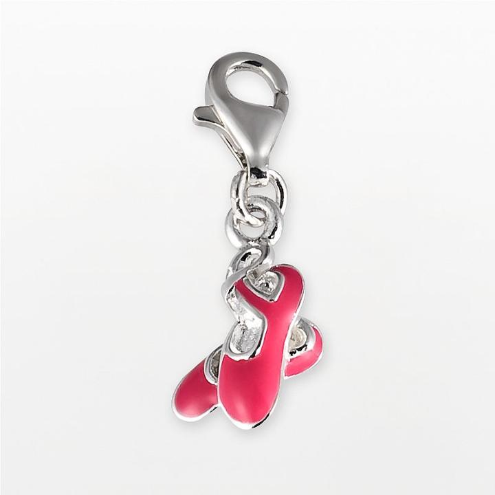 Personal Charm Sterling Silver Ballerina Shoes Charm, Women's, Pink