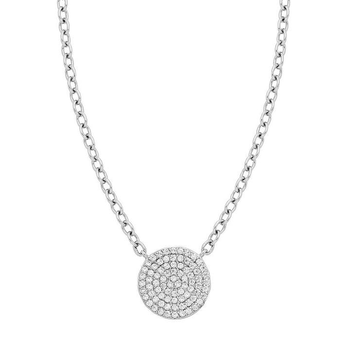 Sterling Silver 1/5 Carat T.w. Diamond Disc Necklace, Women's, Size: 16, White