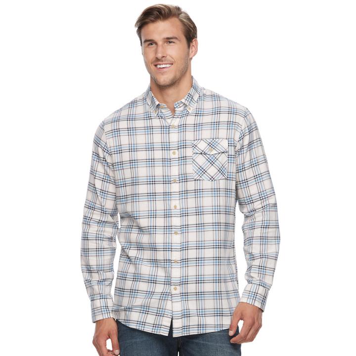 Men's Sonoma Goods For Life&trade; Modern-fit Flexwear Stretch Flannel Button-down Shirt, Size: Xl Tall, Med Purple