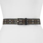 Women's Apt. 9&reg; Embroidered Scrollwork Belt, Size: Small, Black