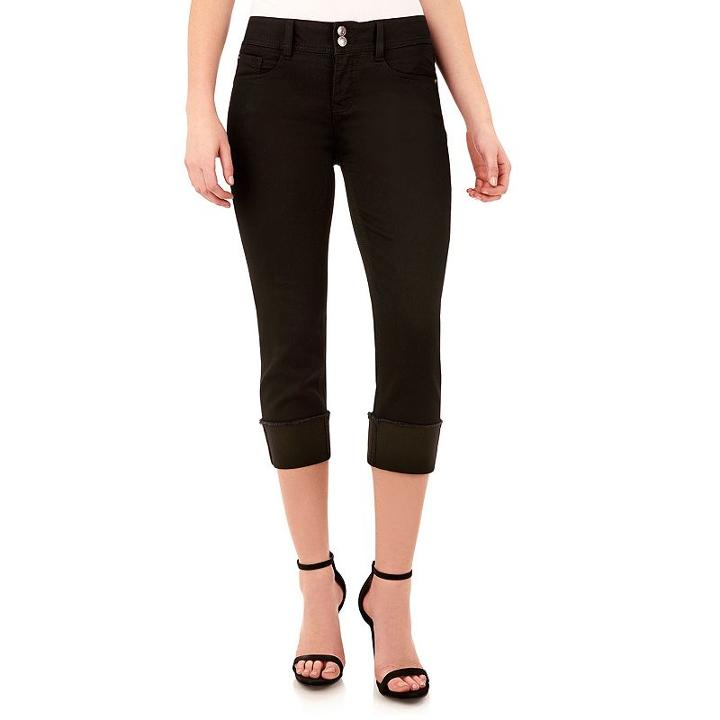 Women's Angels Curvy Fit Skinny Crop Jeans, Size: 10, Grey (charcoal)