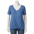 Plus Size Apt. 9&reg; Crossover V-neck Top, Women's, Size: 1xl, Blue (navy)