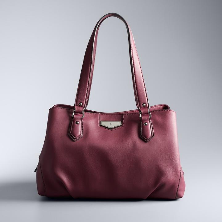 Simply Vera Vera Wang Priya Triple Compartment Satchel, Women's, Dark Pink