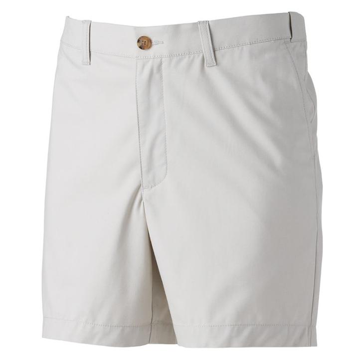 Men's Croft & Barrow&reg; Classic-fit Stretch Flat-front Shorts, Size: 30, Lt Beige