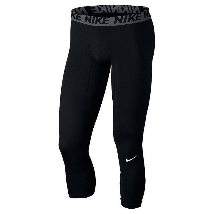 Men's Nike Three-quarter Base Layer Tights, Size: Xl, Grey (charcoal)