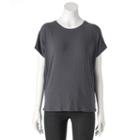 Women's Apt. 9&reg; Ribbed Dolman Tee, Size: Small, Dark Grey