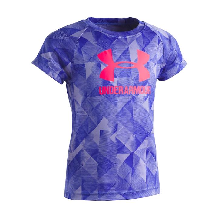 Girls 4-6x Under Armour Trifold Logo Tee, Size: 6, Purple