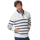 Big & Tall Chaps Classic-fit Engineer-striped Terry Quarter-zip Hoodie, Men's, Size: Xxl Tall, White