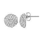 Duchess Of Dazzle Crystal Silver-plated Button Stud Earrings, Women's, Grey