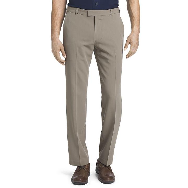 Men's Van Heusen Flex Straight-fit No-iron Dress Pant, Size: 30x32, Beig/green (beig/khaki)