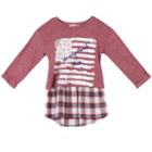 Girls 7-16 Speechless Young And Free Mock-layered Plaid Top, Size: Large, Blue Other