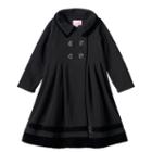 Girls 7-10 Sophie Rose Velvet Trim Black Coat, Girl's, Size: 10