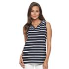 Women's Croft & Barrow&reg; Striped Jacquard Tank Top, Size: Small, Blue