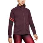 Women's Under Armour French Terry Zip-up Jacket, Size: Large, Brown Over