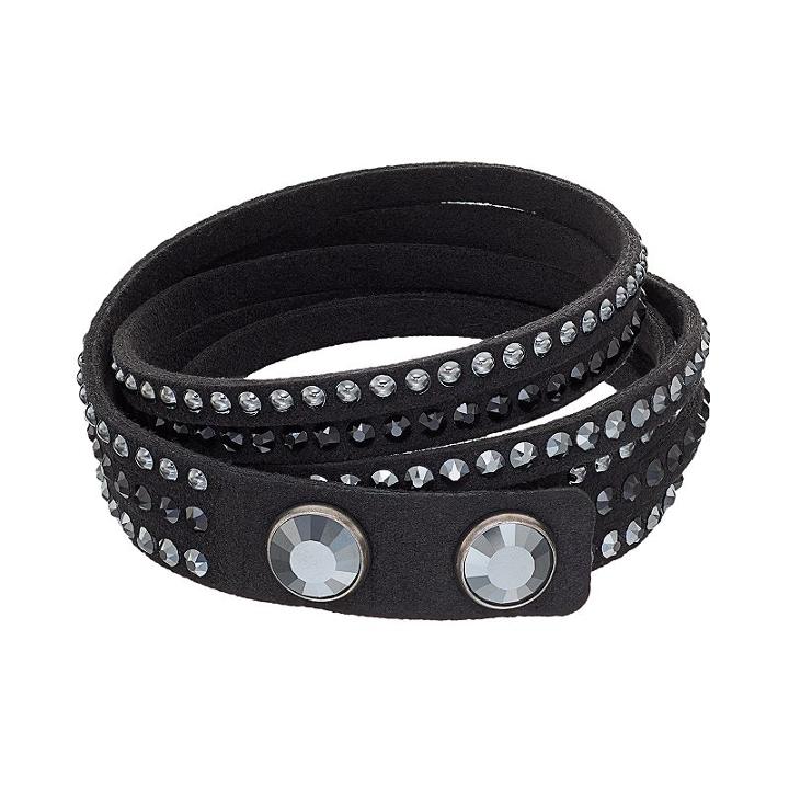 Simply Vera Vera Wang Wrap Bracelet With Swarovski Crystals, Women's, Black